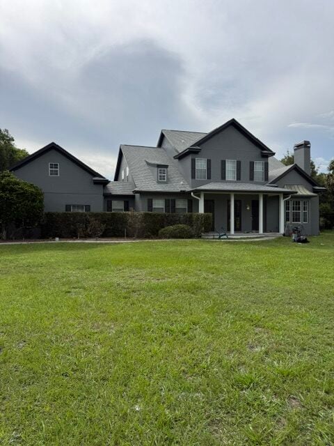 Two-story home finished in deep charcoal
